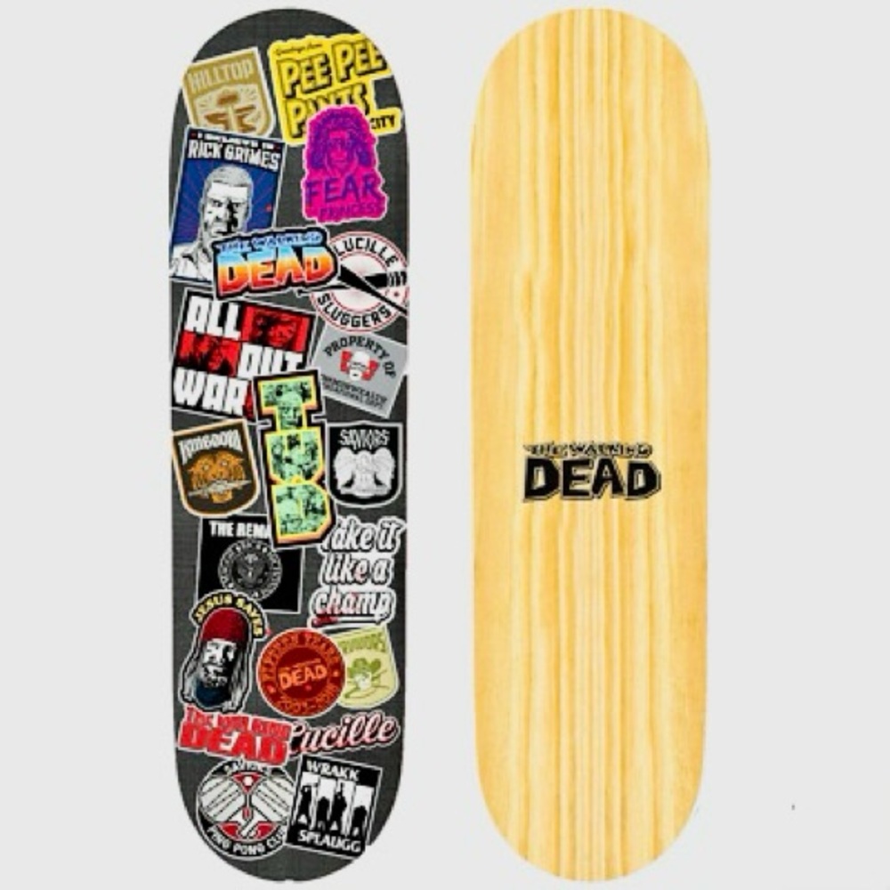 Walking Dead Skateboard Deck with Stickers